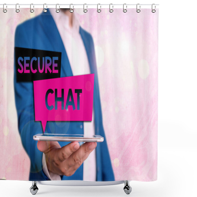 Personality  Text Sign Showing Secure Chat. Conceptual Photo Approach To Protect Messages When Sent Beyond The Corporate. Shower Curtains