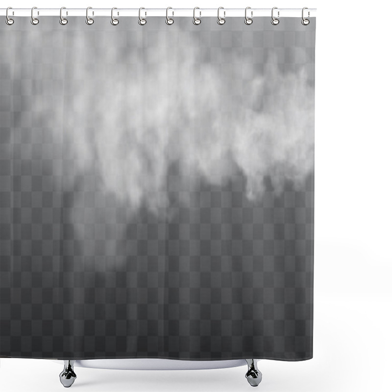 Personality  Fog Or Smoke Isolated Transparent Special Effect. White Vector Cloudiness, Mist Or Smog Background. Vector Illustration Shower Curtains