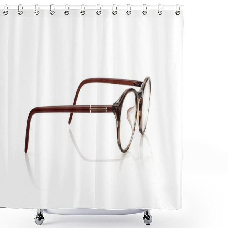 Personality  Glasses Isolated On White Background For The Design Of Portraits Shower Curtains