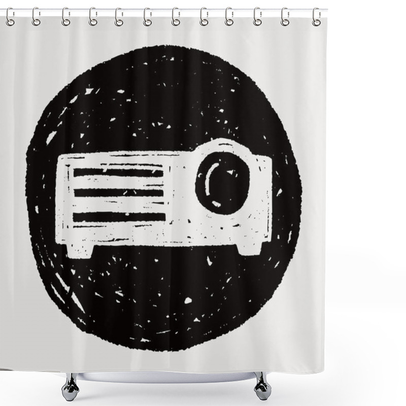 Personality  Projector Doodle Shower Curtains