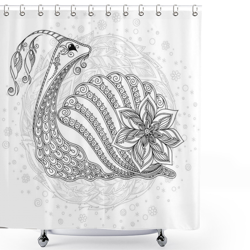 Personality  Illustration Of A Snail. Shower Curtains