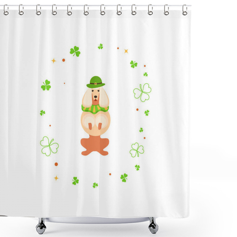 Personality  Cute Cartoon Dog Leprechaun Shower Curtains