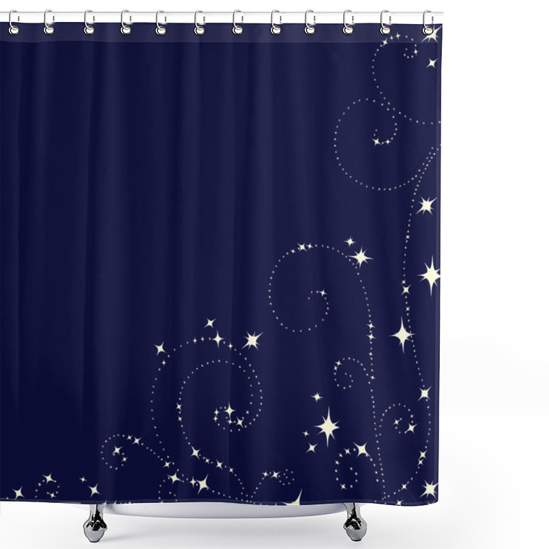 Personality  Swirl Pattern Of Stars Shower Curtains