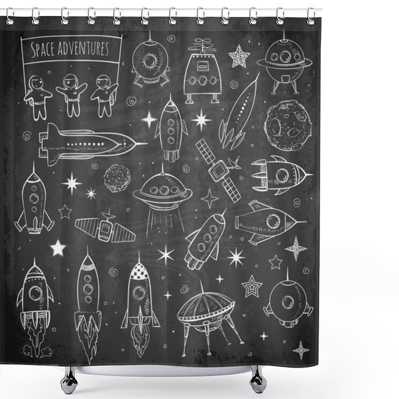 Personality  Collection Of Sketchy Space Objects Shower Curtains