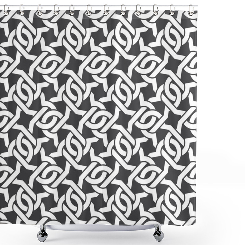 Personality  Seamless Pattern Of Intersecting Curly Brackets Shower Curtains