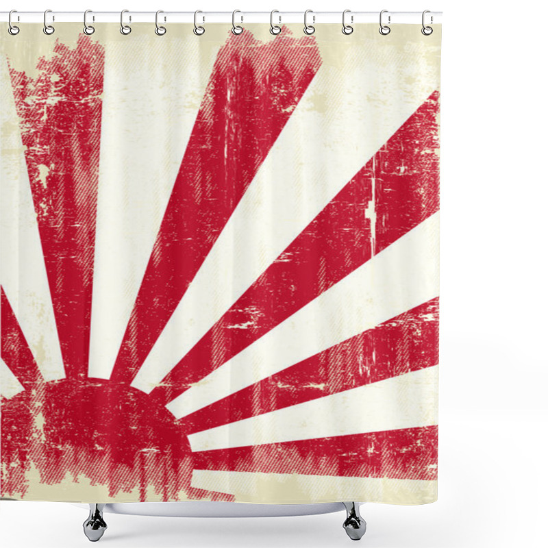 Personality  Japan Grunge Flag Shower Curtains