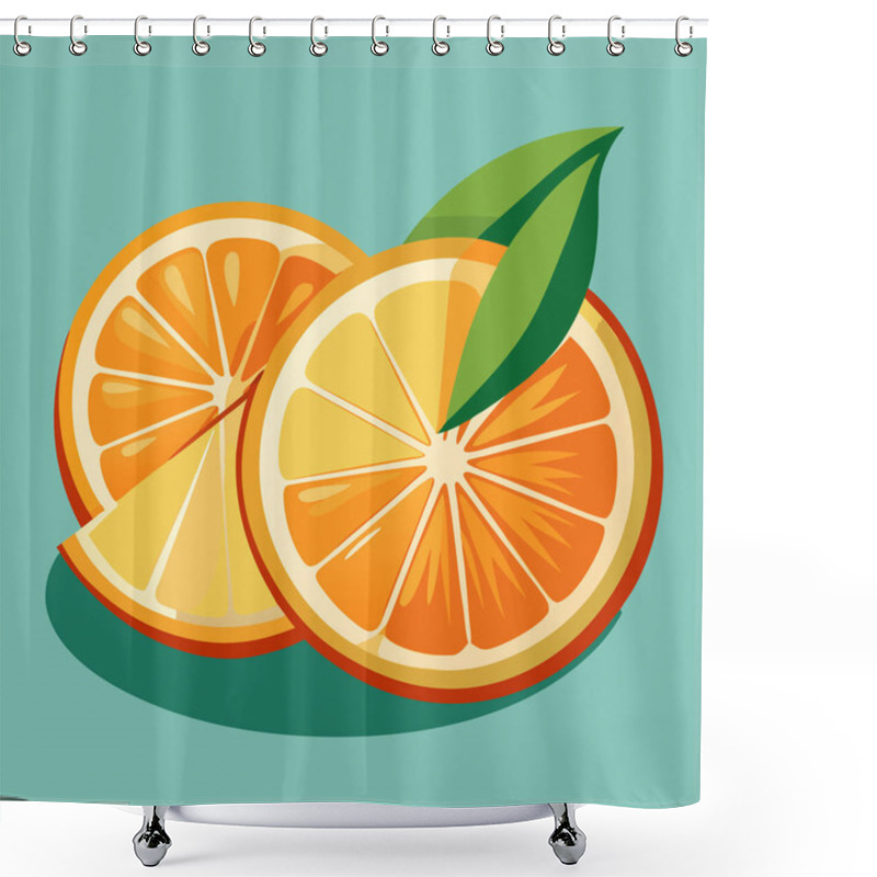 Personality  Fresh Citrus Vector Art With Orange And Lemon Slices Shower Curtains