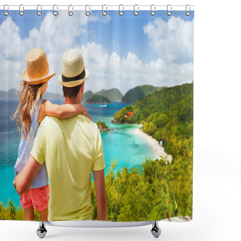 Personality  Family At Trunk Bay On St John Island Shower Curtains