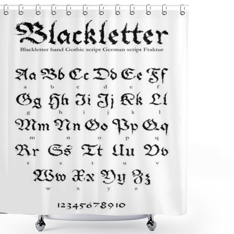 Personality  Gothic Hand-drawn Font Shower Curtains