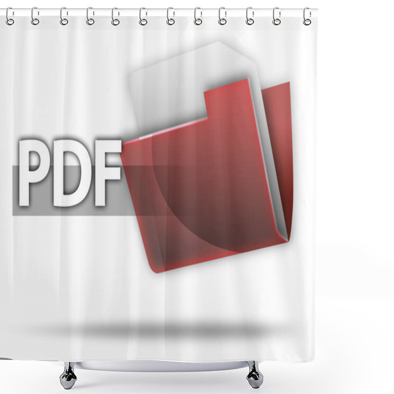 Personality  3D Style Folder Icon PDF Shower Curtains