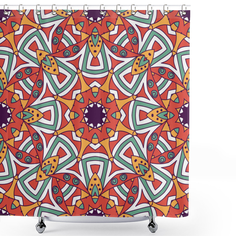 Personality  Seamless  Vector  Background With Mandala. Shower Curtains