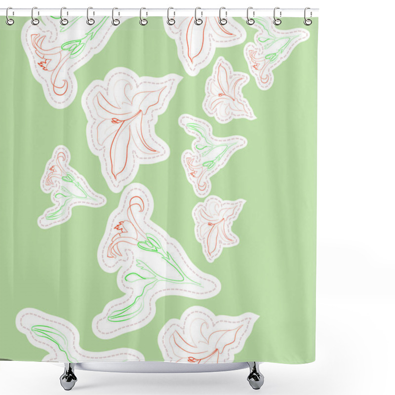 Personality  Seamless Pattern Of Abstract Simple Floral Ornament Shower Curtains