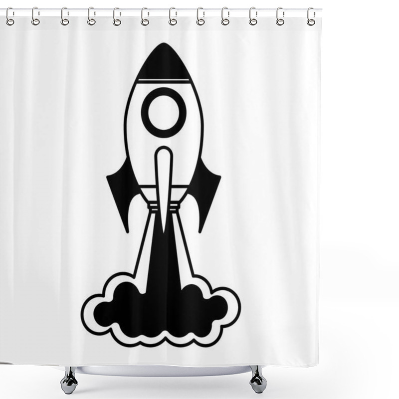 Personality  Rocket Launcher Isolated Icon Shower Curtains