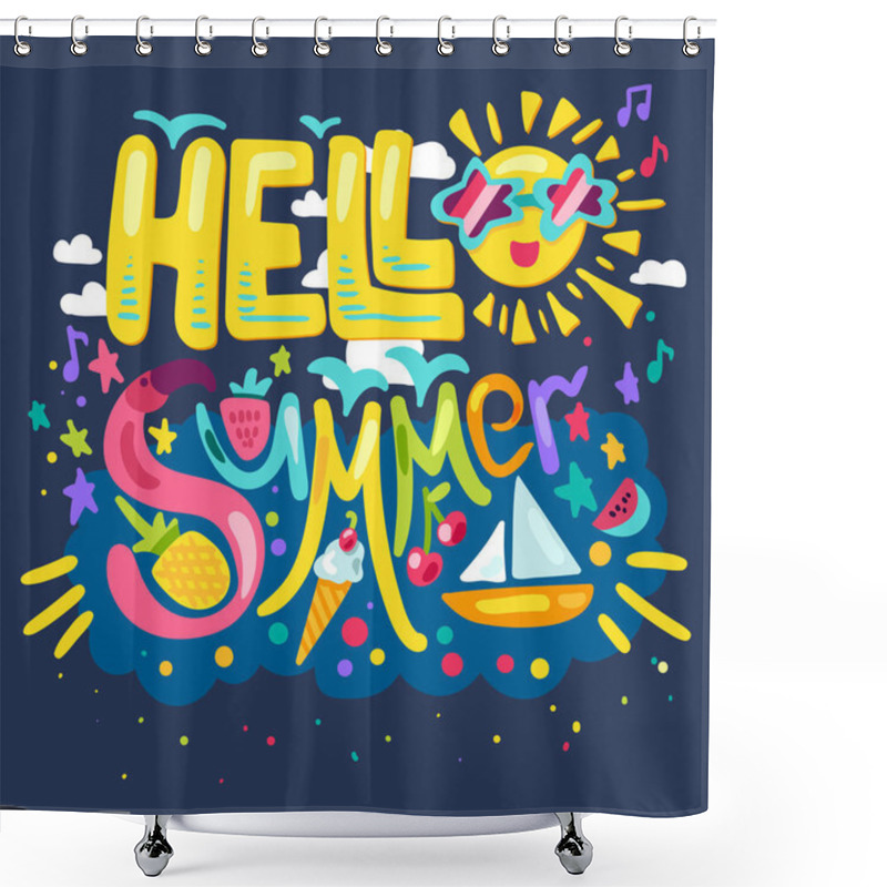 Personality  Hello Tropical Summer Shower Curtains