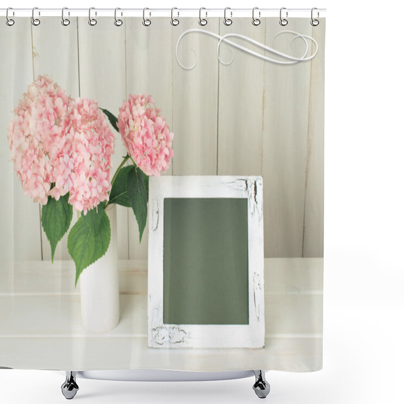 Personality  Hortense In Retro Vase And Photo Frame In Shabby Chic Style. Shower Curtains