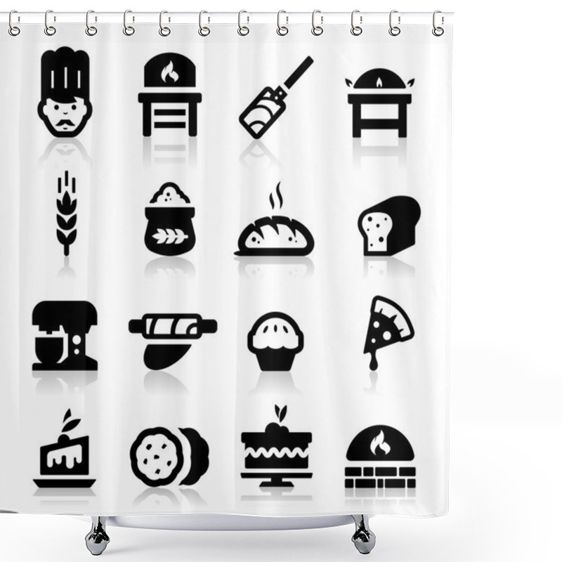 Personality  Bakery Icon Shower Curtains