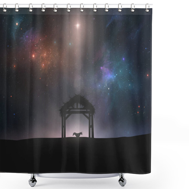 Personality  Empty Manger Under Night Sky Shower Curtains