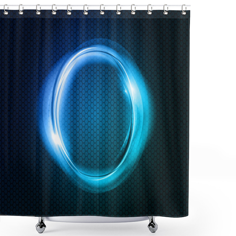 Personality  Blue Circle Shower Curtains