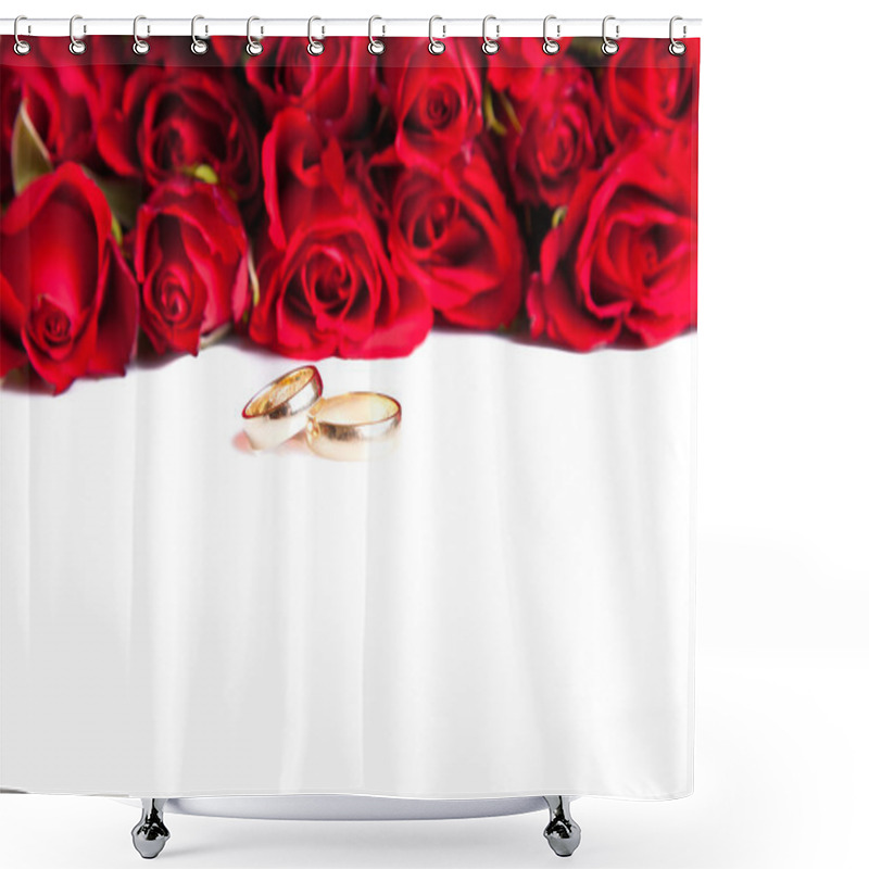 Personality  Valentine's Day Roses Wedding Rings Shower Curtains