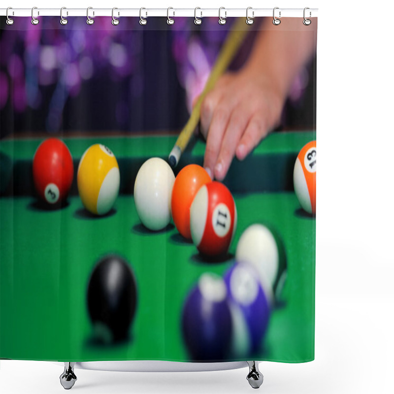 Personality  Billiards Shower Curtains