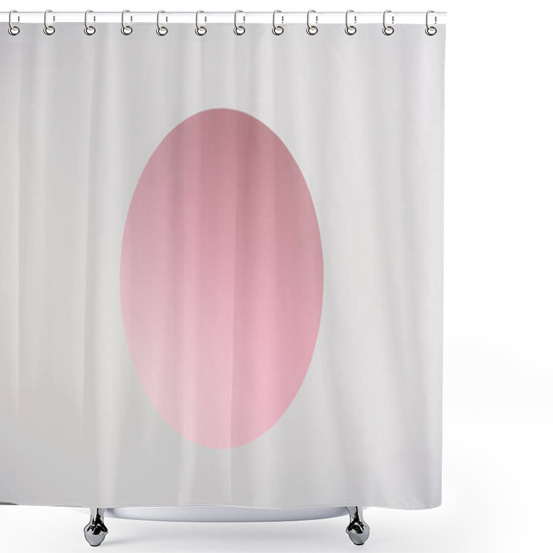 Personality  Round Pink Hole With Copy Space On Grey Shower Curtains