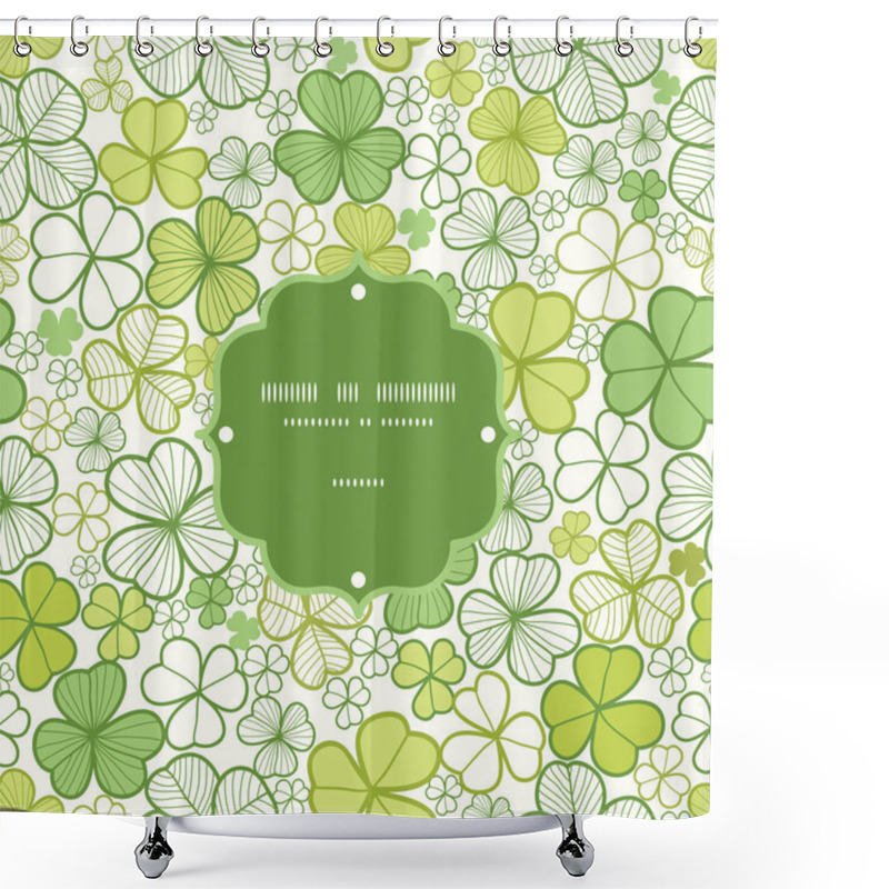 Personality  Clover Line Art Frame Seamless Pattern Background Shower Curtains