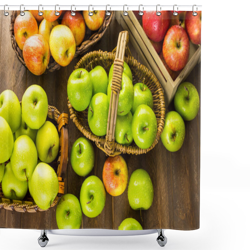 Personality  Variety Of Organic Apples Shower Curtains