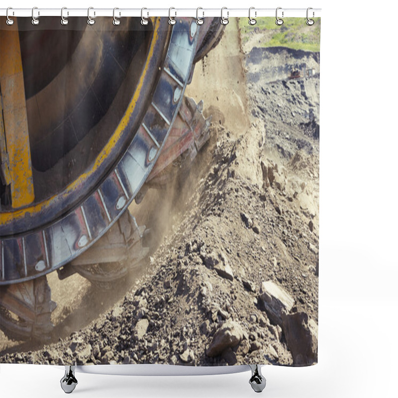 Personality  Huge Mining Machine Shower Curtains