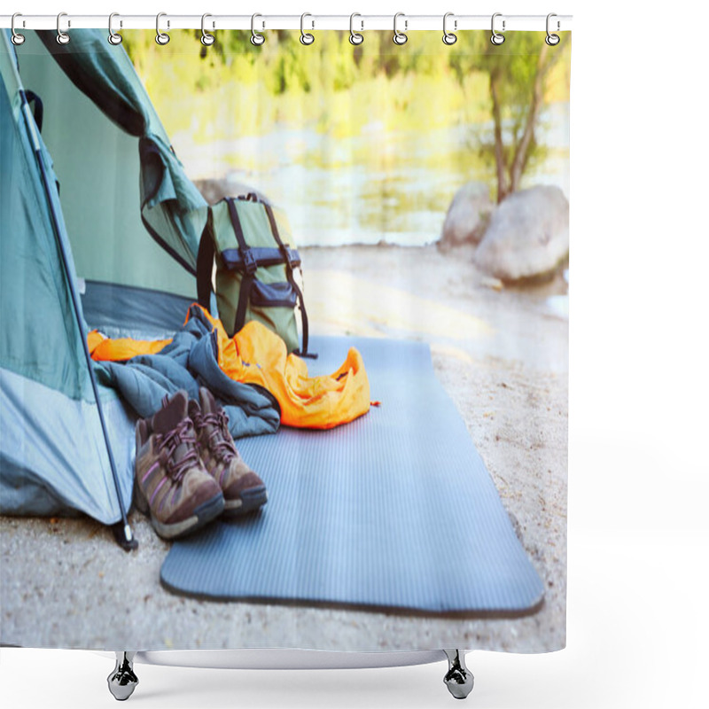 Personality  Sleeping Bag And Other Camping Gear Outdoors Shower Curtains