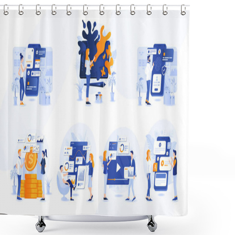 Personality  Vector Illustration On Social & Business, Design & Video, Finance & Banking Shower Curtains