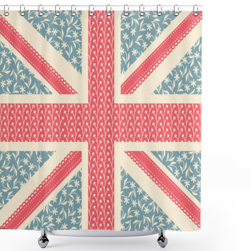 Personality  Floral Union Jack Shower Curtains