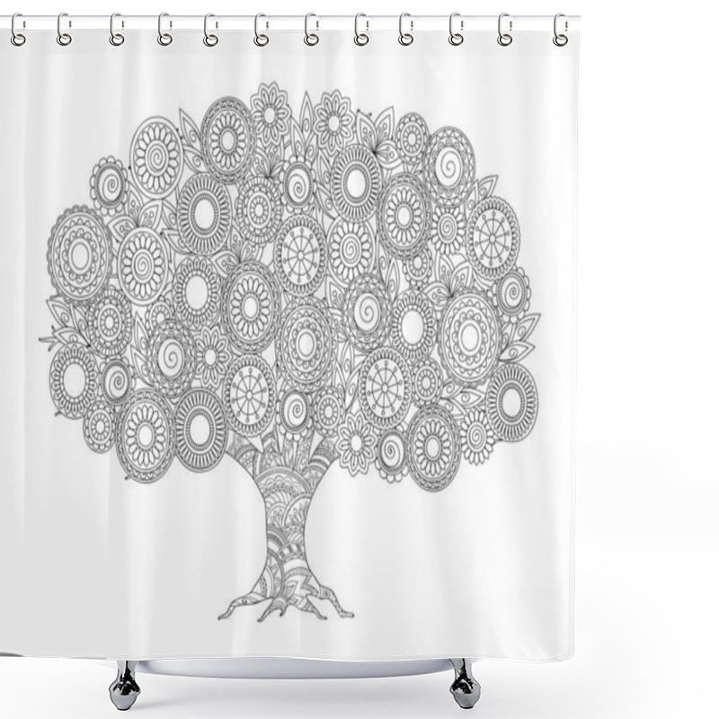 Personality  Zen Patterned Apple Tree With Mandalas Shower Curtains