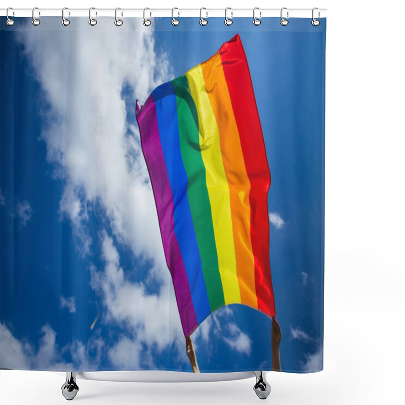 Personality  LGBT Gay Flag Blown In The Wind Shower Curtains