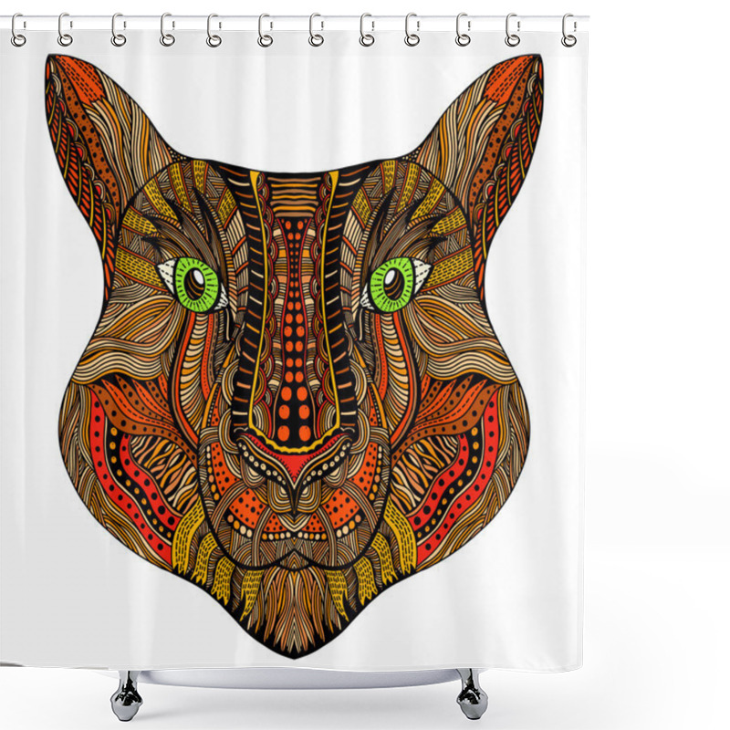 Personality  Tiger Head Image Shower Curtains