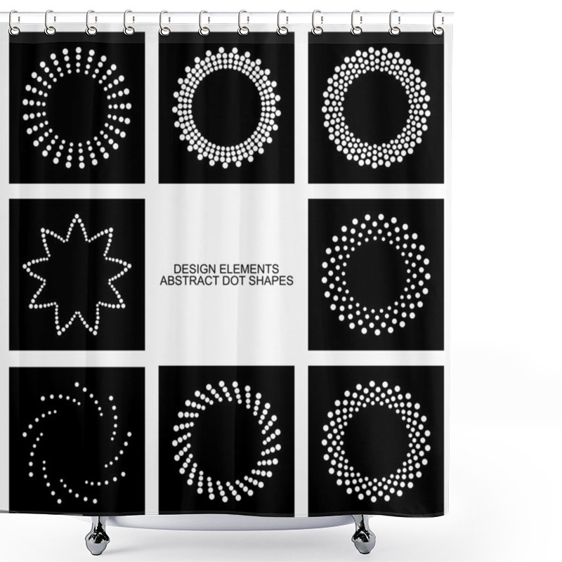 Personality  Abstract Dotted Shapes Shower Curtains