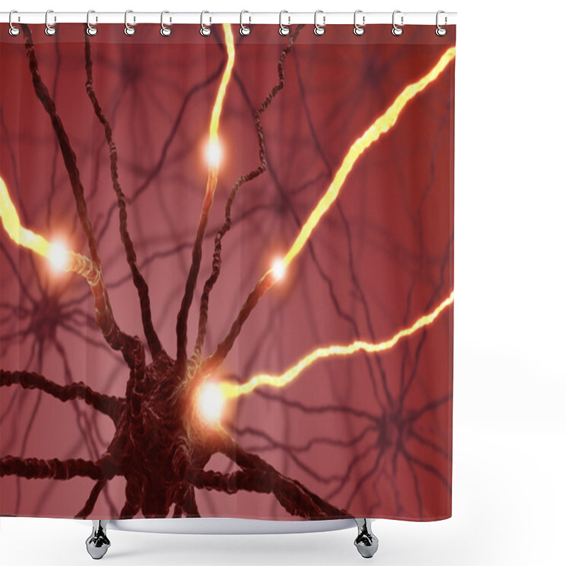 Personality  Nerve Cell Pulse Shower Curtains