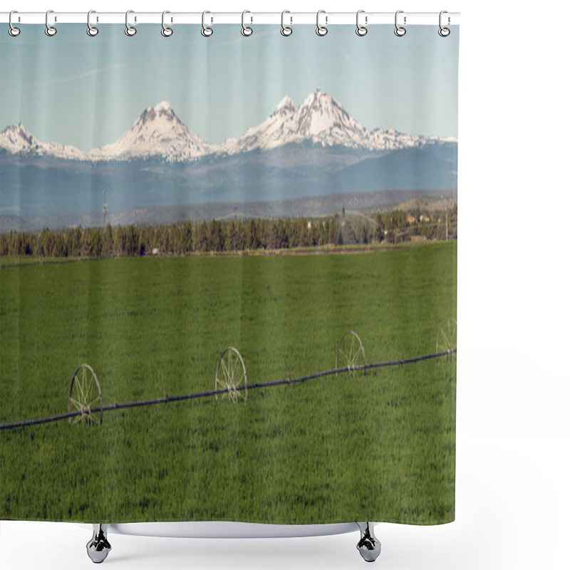 Personality  Three Sisters Stands Majestic Oregon Cascade Mountain Range Shower Curtains