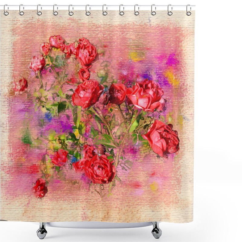 Personality  Roses, Pastel Chalk Illustration Shower Curtains