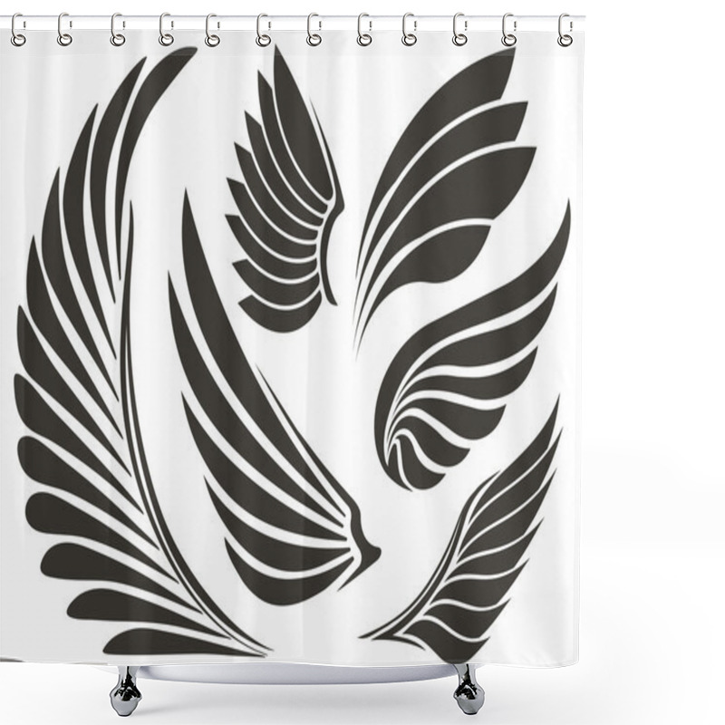 Personality  Set Of Five Wings Shower Curtains