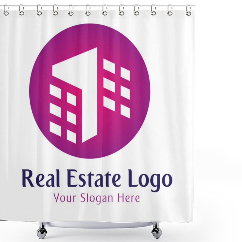 Personality  Logo Template Real Estate, Apartment, Condo, House, Rental, Business. Brand, Branding, Logotype, Company, Corporate, Identity. Clean, Modern And Elegant Style Design Crane Shower Curtains