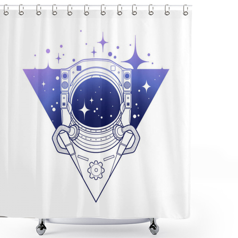 Personality  Graphic Austronaut In Triangle Shower Curtains