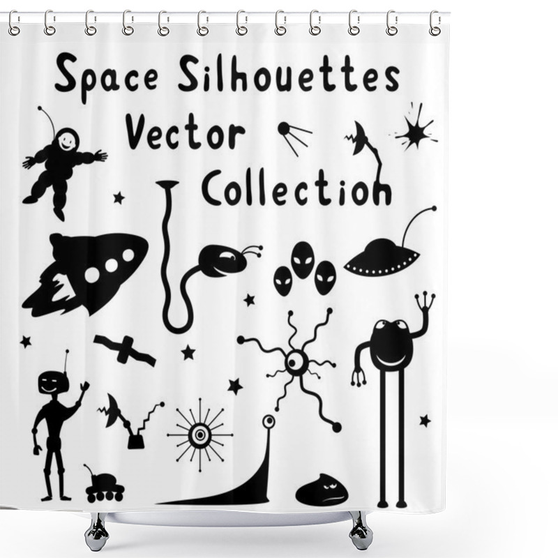 Personality  Space Silhouettes Shower Curtains