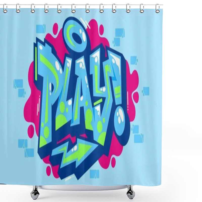 Personality  Abstract Word Play Graffiti Style Font Lettering Vector Illustration Art Shower Curtains