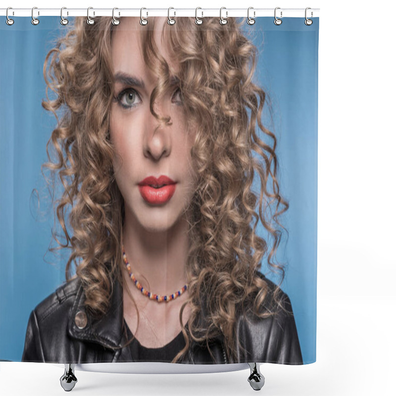 Personality  Gorgeous Young Woman  Shower Curtains