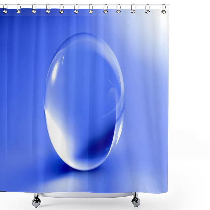 Personality  Glass Ball In Abstract Blue Shower Curtains