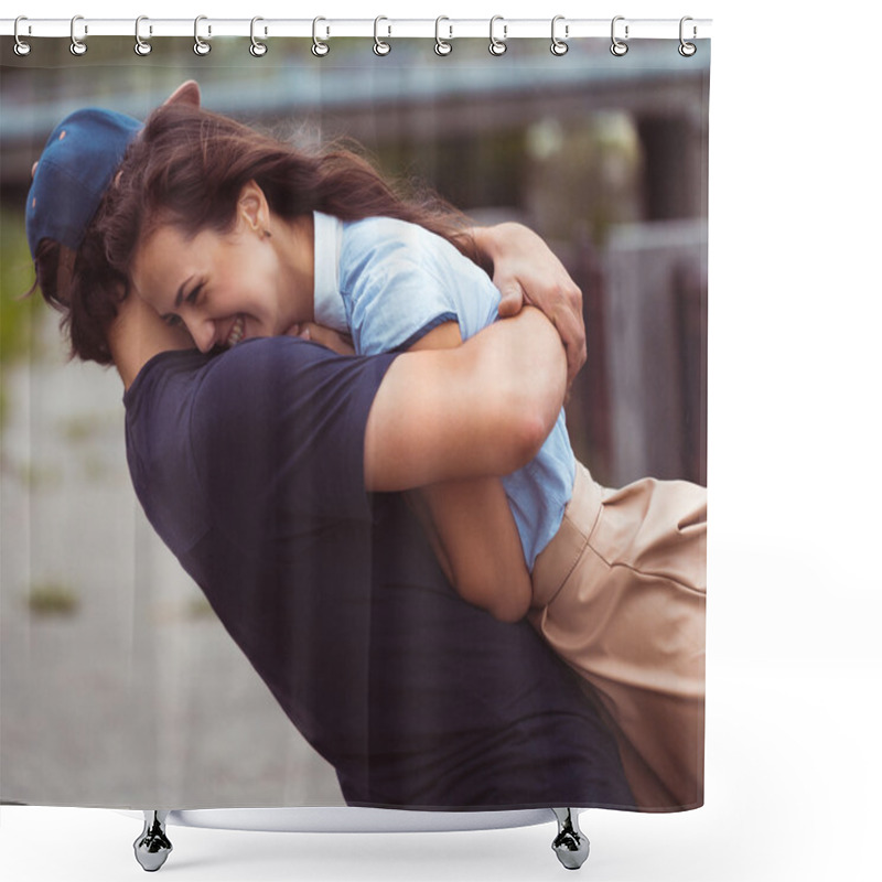 Personality  Young Couple In Love - Happiness Concept Shower Curtains