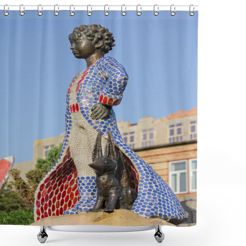 Personality  Little Prince And His Fox Sculpture At Children's Park. Kiev Shower Curtains