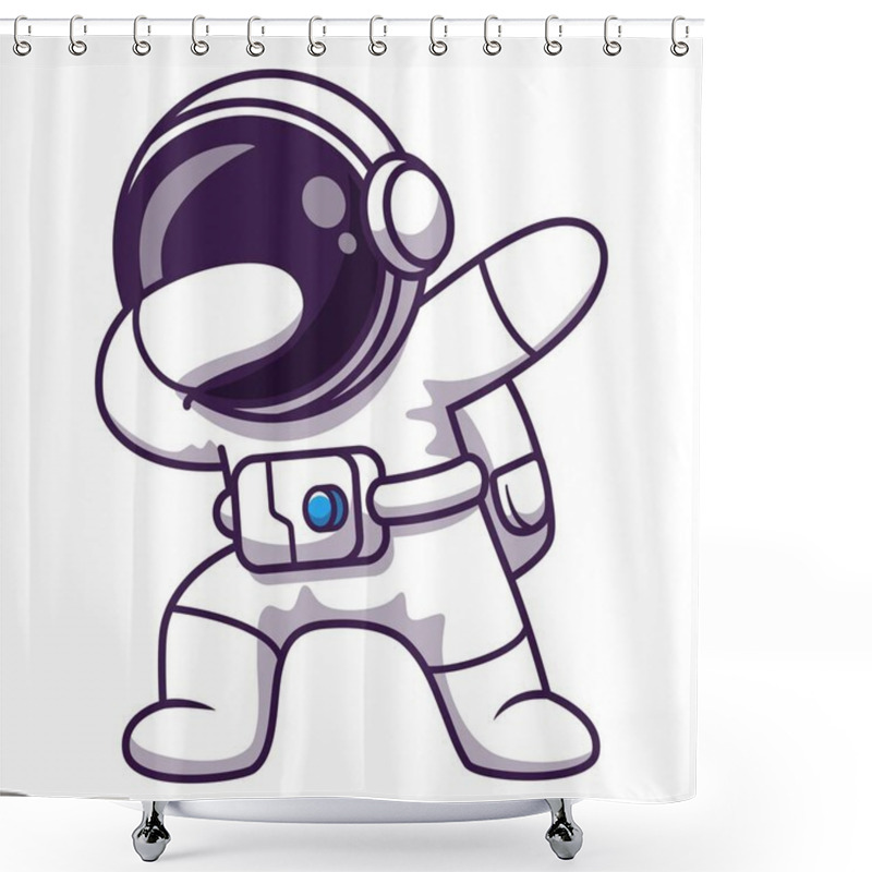 Personality  Cute Astronaut Themed Vector Design Suitable For A Children's Book Cover Shower Curtains