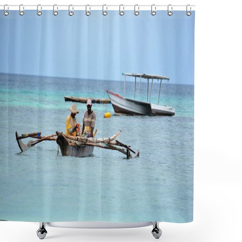 Personality  Fishermen Coming Back To The Shore, Zanzibar Shower Curtains