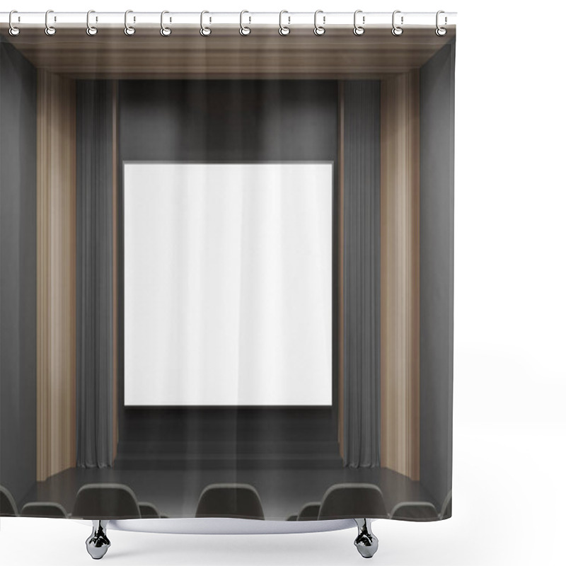 Personality  Cinema Interior, Black Chairs, Screen Shower Curtains